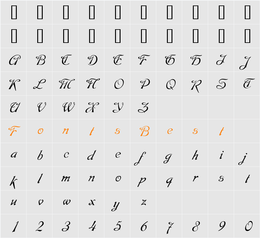 GE Montage Character Map