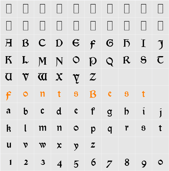 Troy3 Character Map