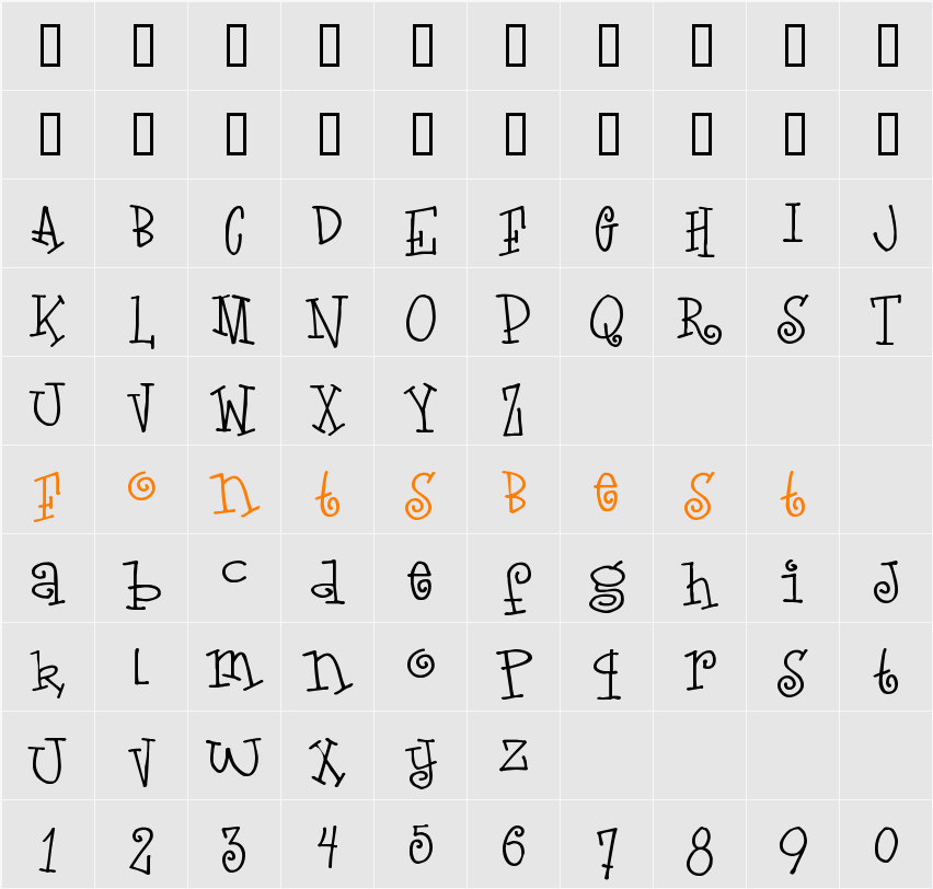 LoveLetters Character Map