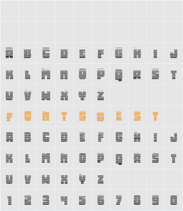 Opus Mundi Gradient Character Map