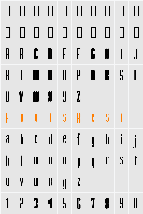 Taber Character Map