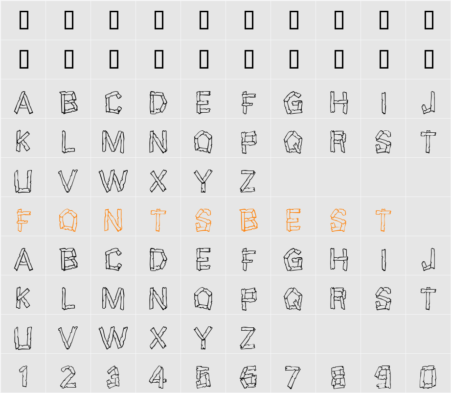 Wreckage Character Map