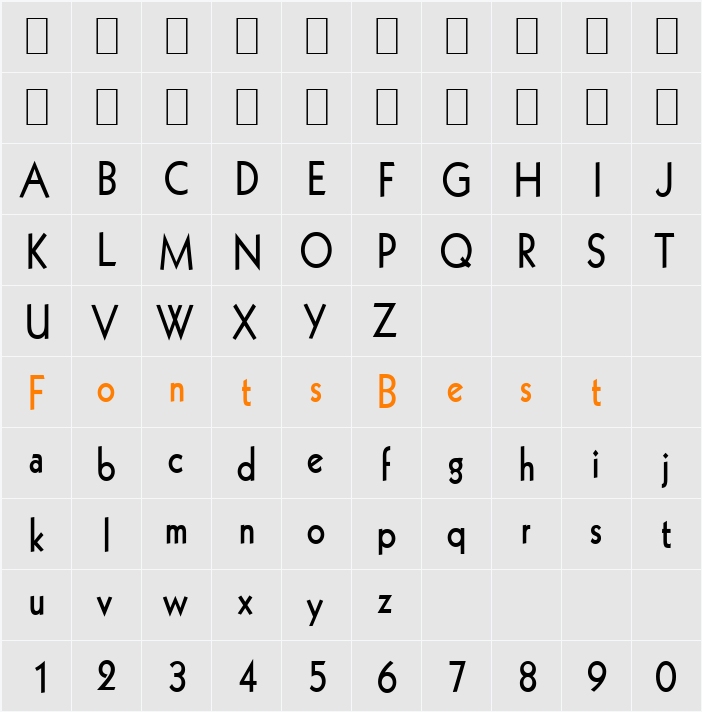 Geo 112-Condensed Character Map