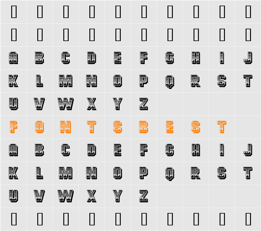 Ocean View MF Character Map