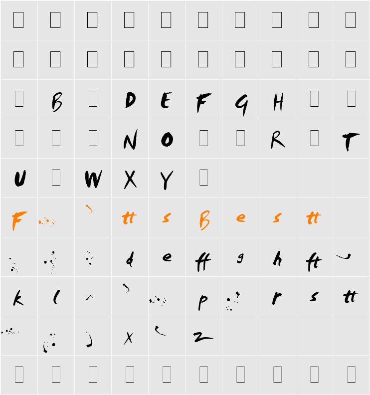Smudger Alts LET Character Map