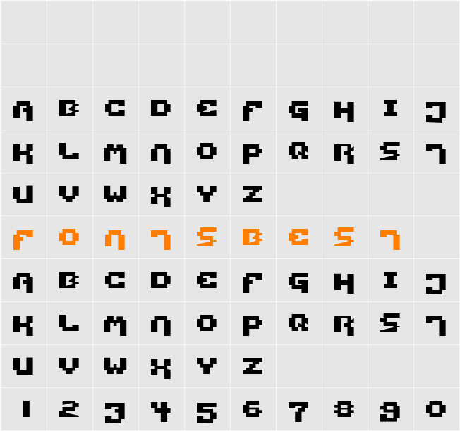 Pixel Technology Character Map