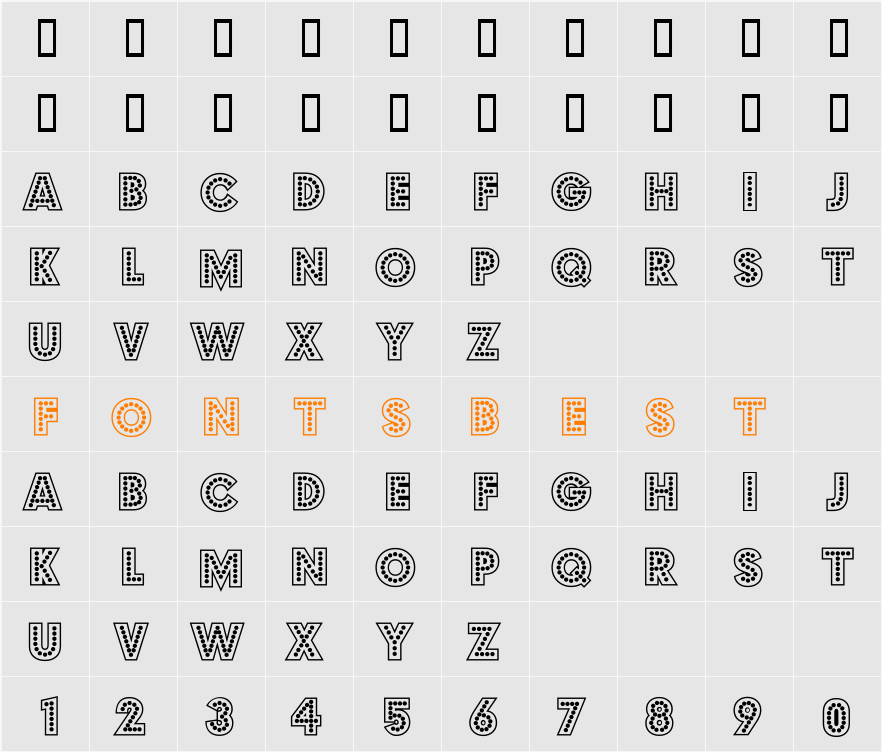 Budmo Jiggler Character Map