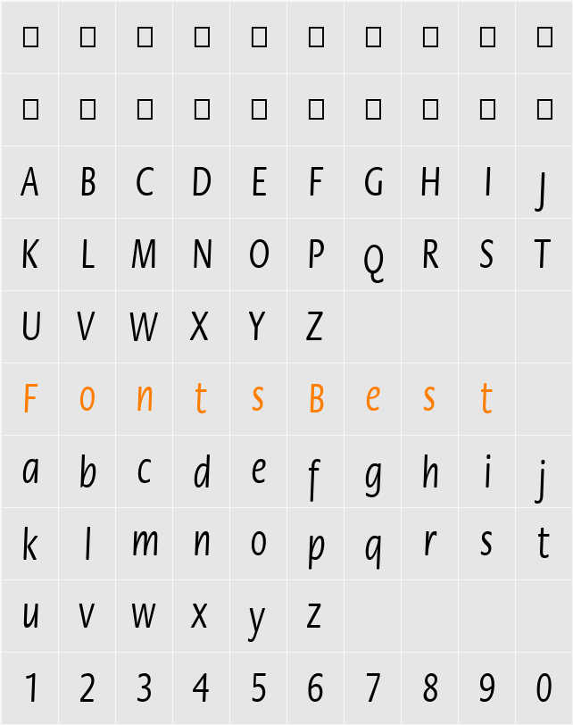 FZ BASIC 17 COND Character Map