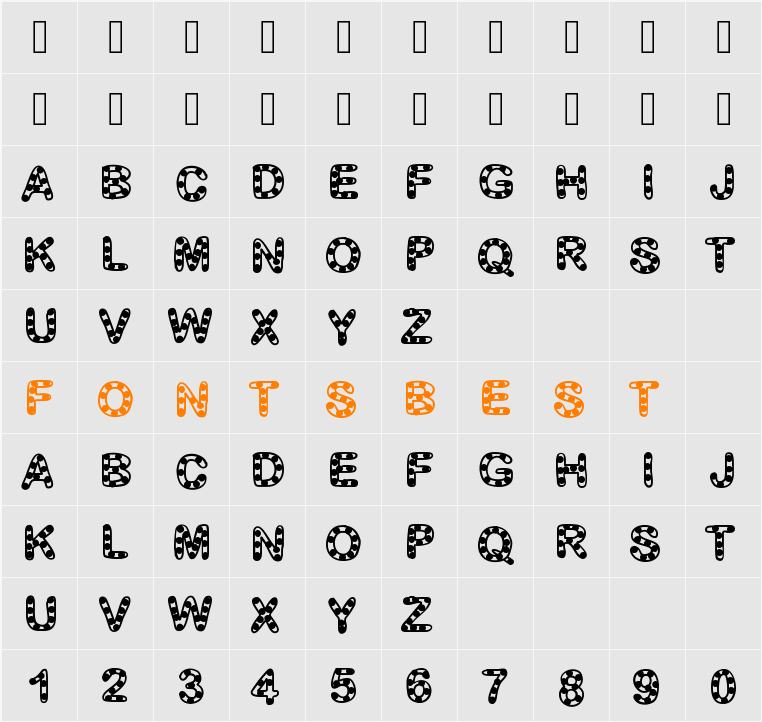 GaelleFont12 Character Map