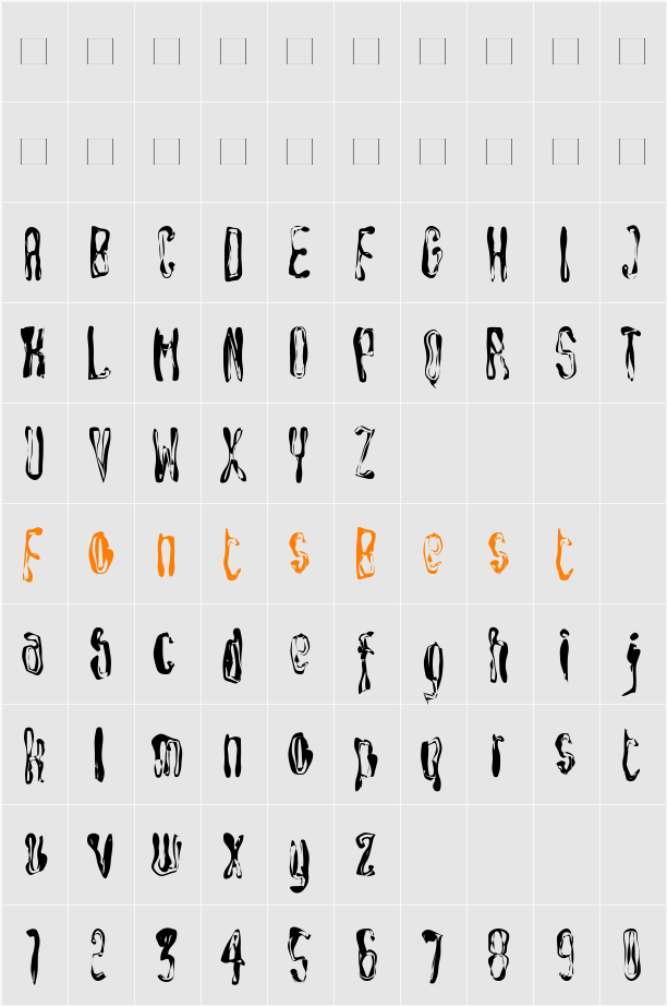 South-Rounded Character Map