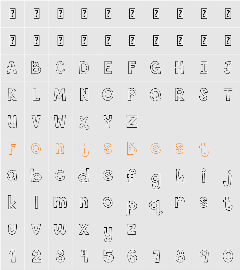 THIS FONT IS EMPTY1 Character Map