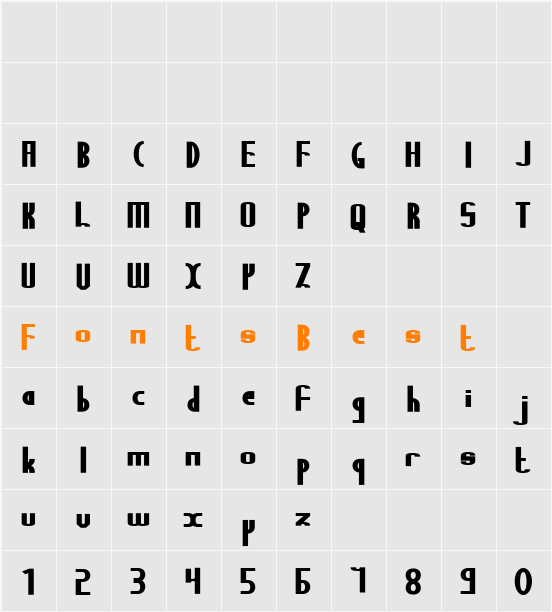 Stelefont Character Map