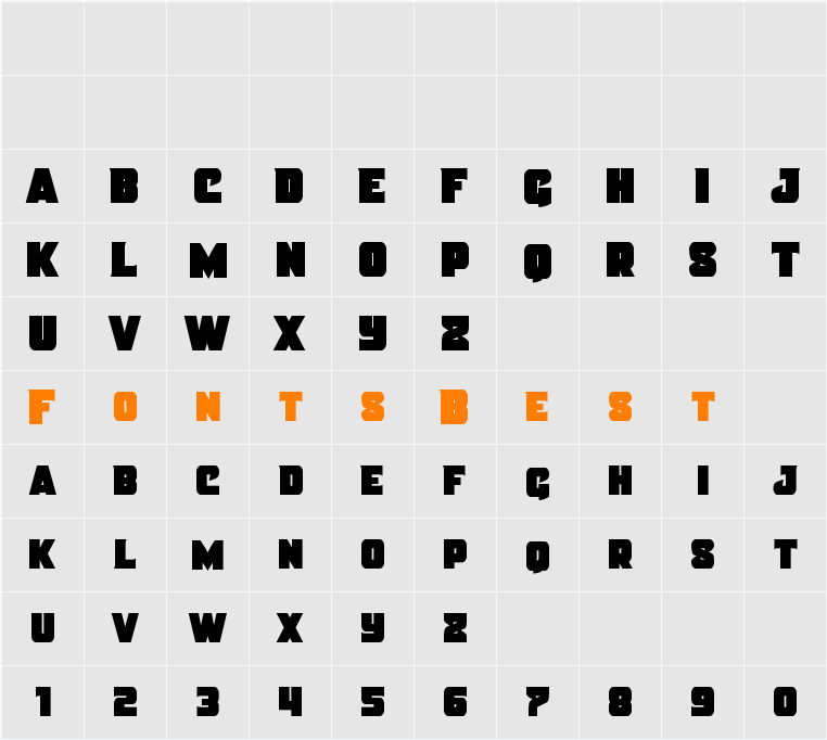 Justice Condensed Straight Character Map