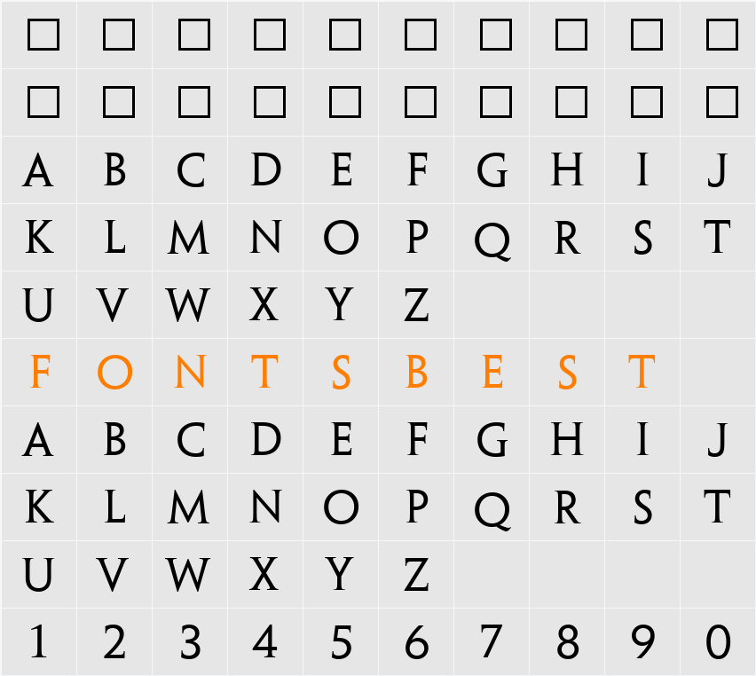 Penumbra Serif Web Character Map