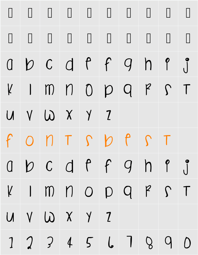 SafariColorway Character Map