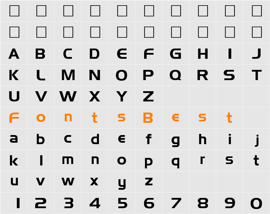 SimplixDisplaySSK Character Map