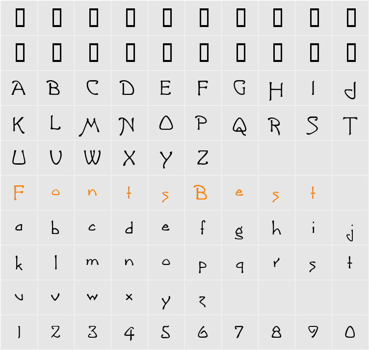 Lublick Character Map