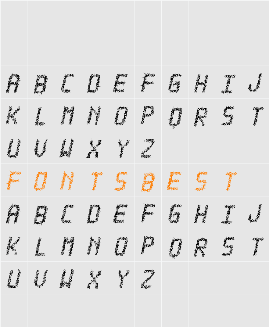 El alambre tfb Character Map