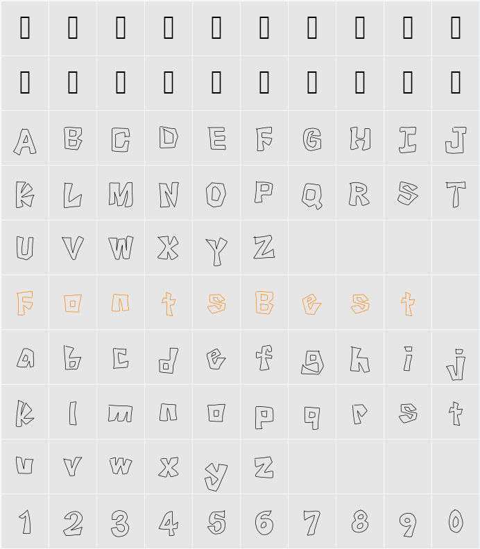 Knock knock! Character Map