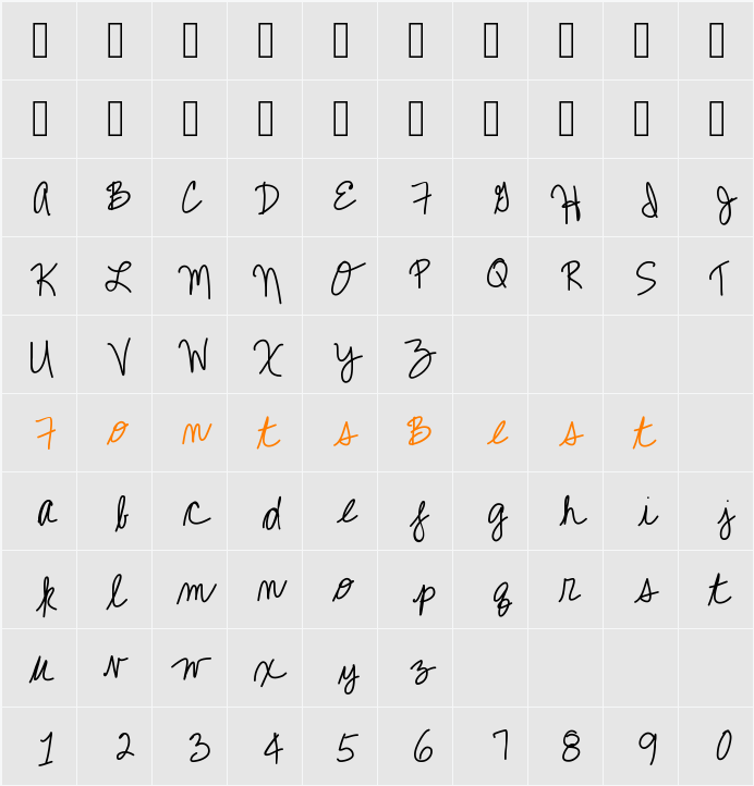KBCallMe Character Map
