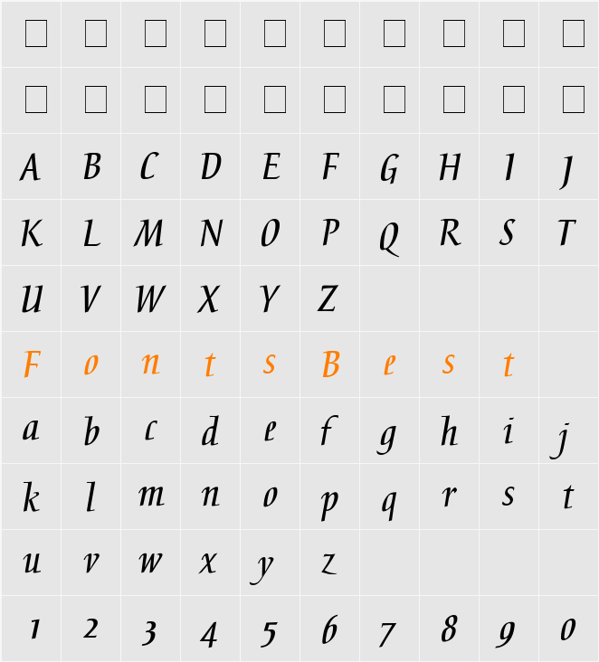 Breeze Character Map