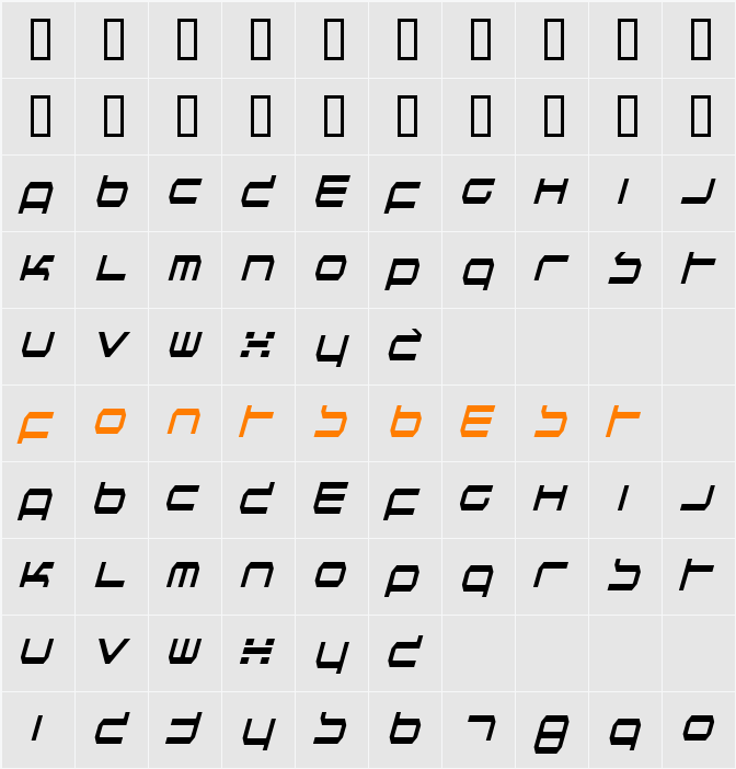 Quickness TT Character Map