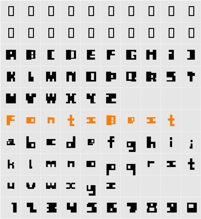 Blocked Out Character Map