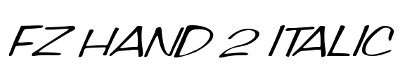 FZ HAND 2 ITALIC Font Image