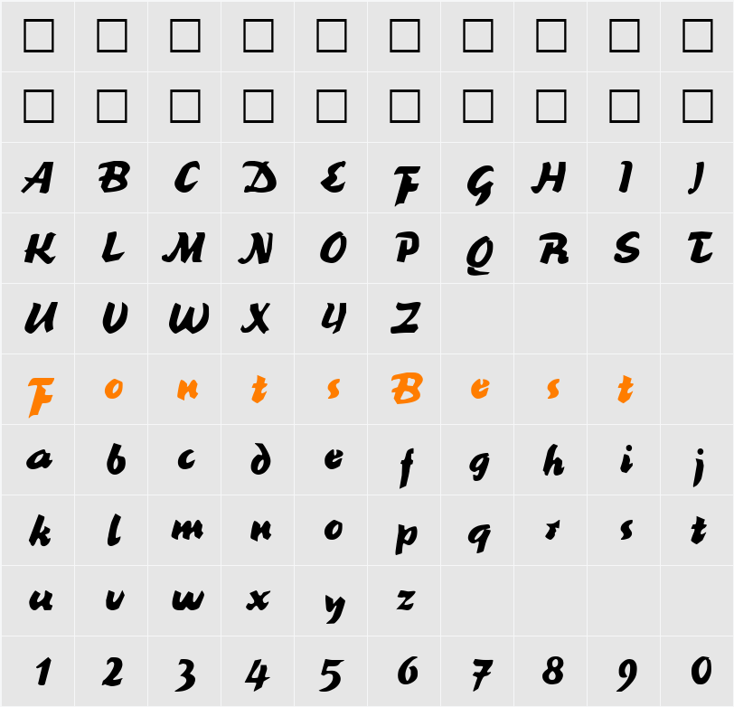 ReinerBlack Character Map