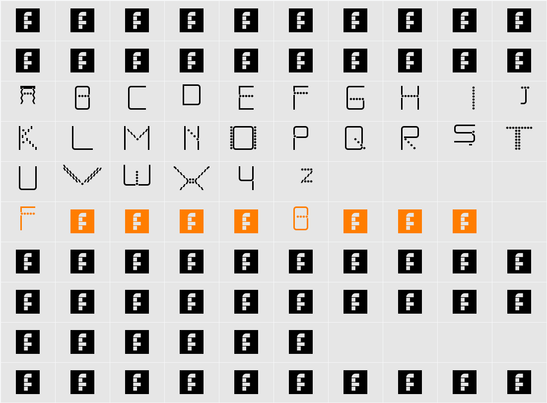StarFont Capitals Character Map