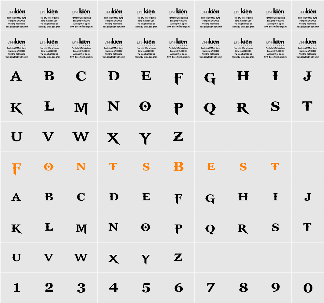 UTM Than Chien Tranh Character Map