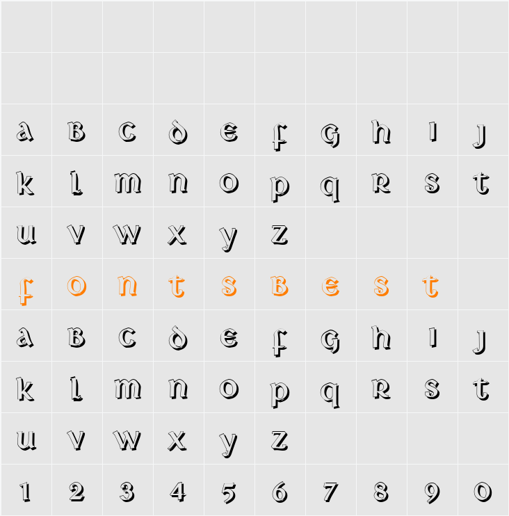 Deutsche Uncialis Shadow Character Map