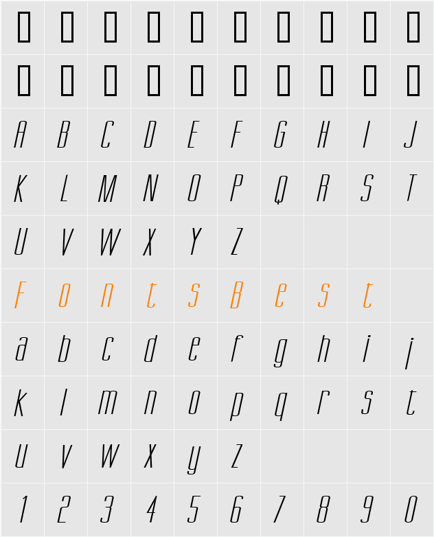 Gorgio Extended Character Map