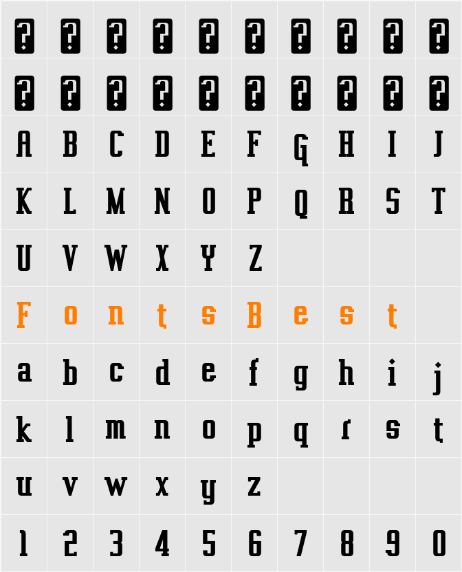 Vahika Character Map