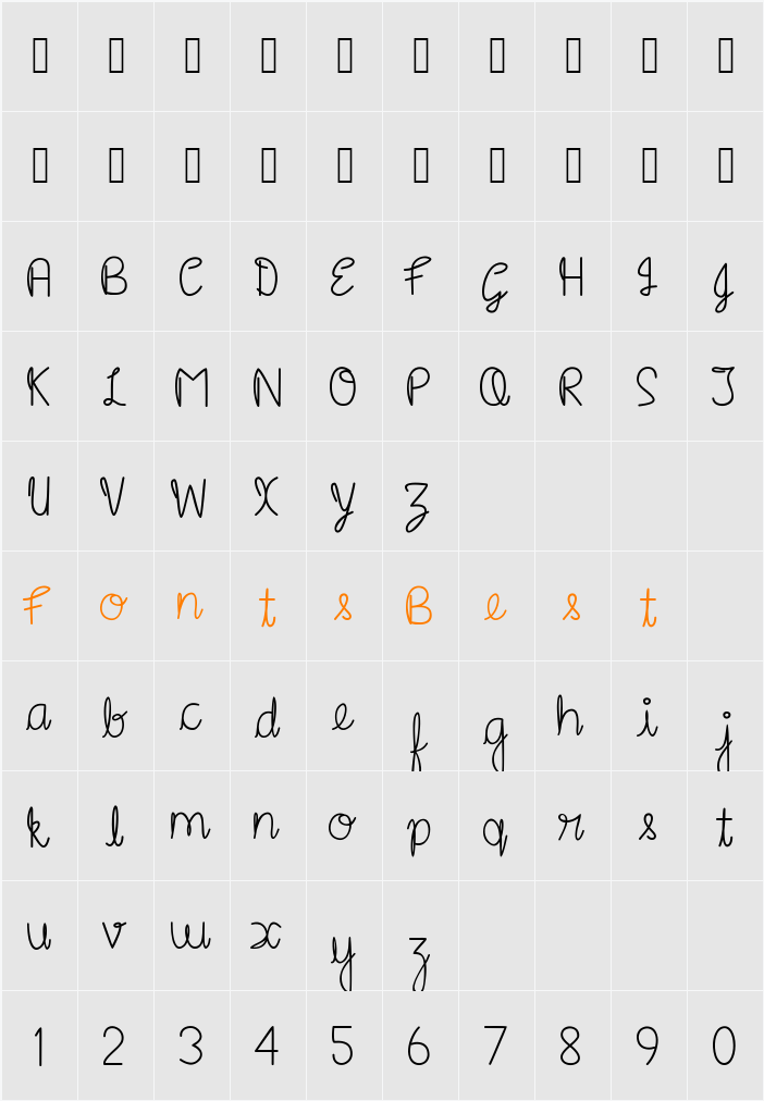 Boomerang 101 Character Map