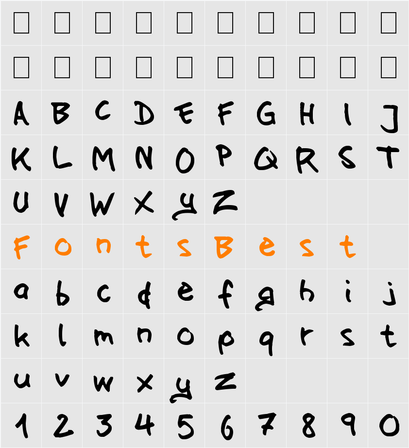 on blow Character Map