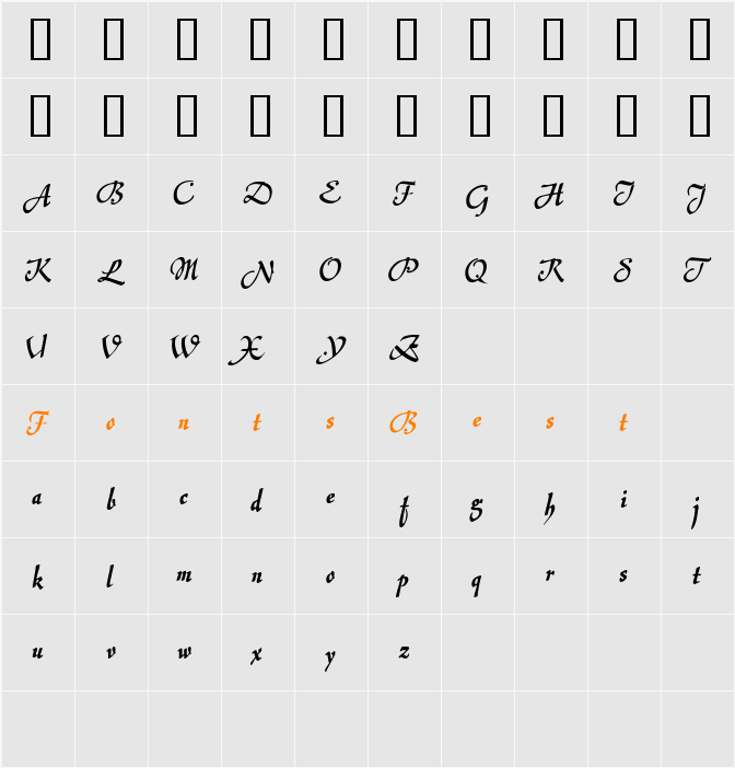 Jerash Demo Character Map