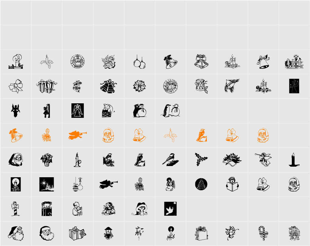 Noel Dingbats Character Map