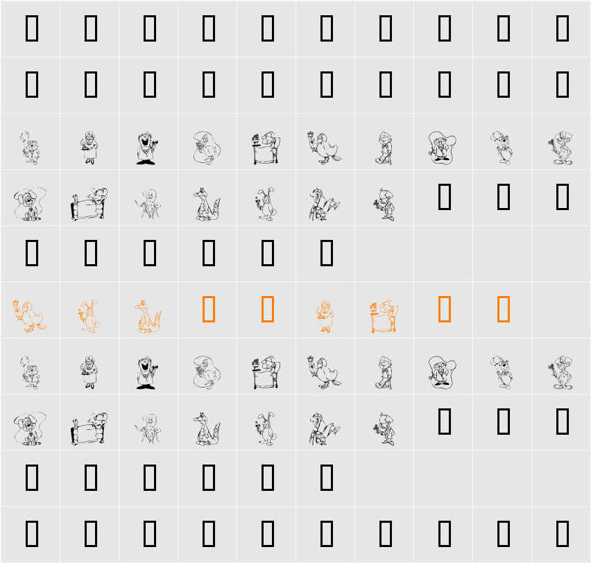 KR Get Well Dings Character Map