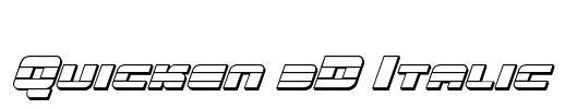 Quicken 3D Italic Font Image