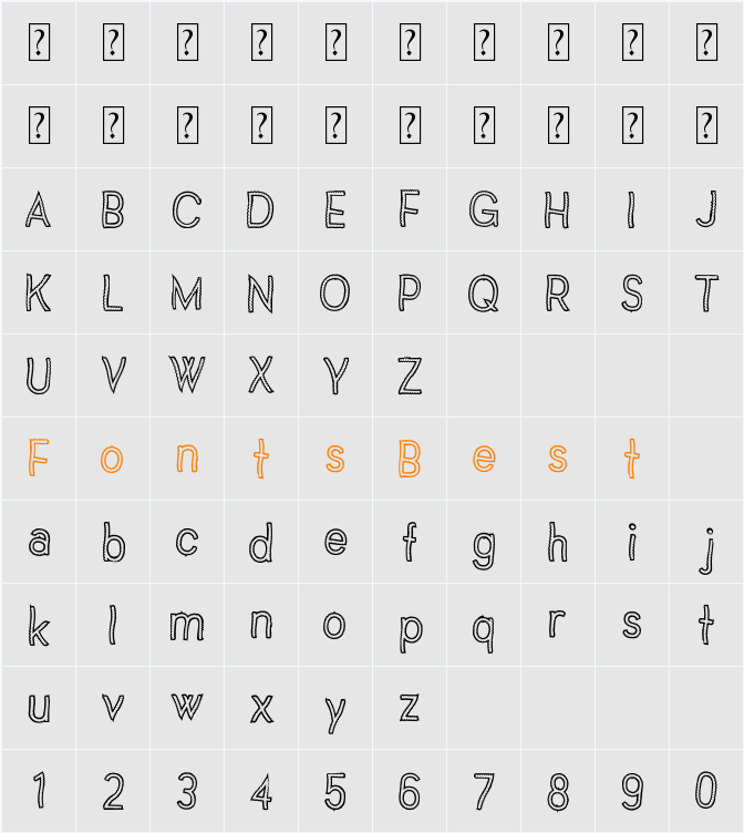Vanilla Candy Character Map