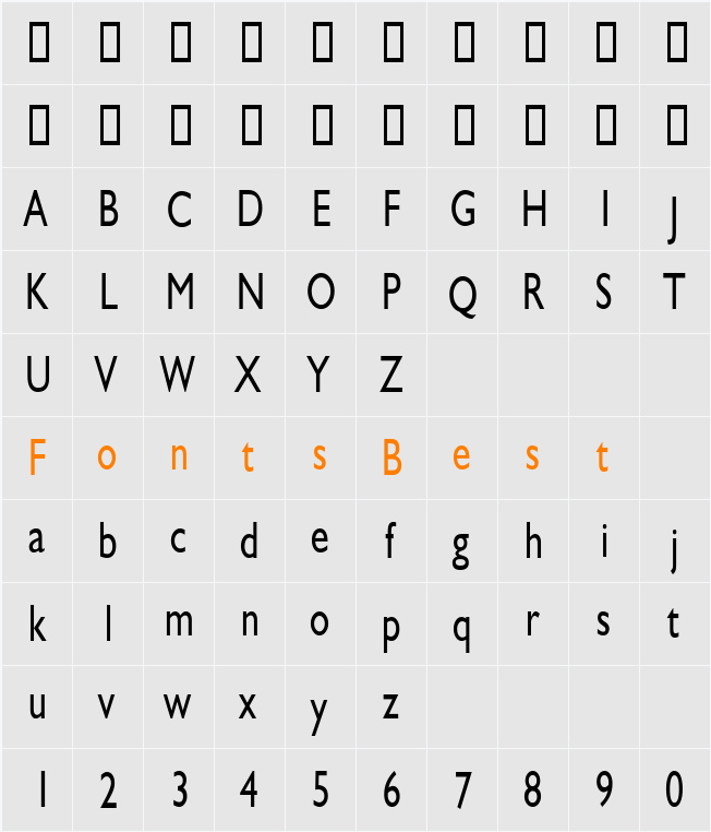 GibraltarCondensed Character Map