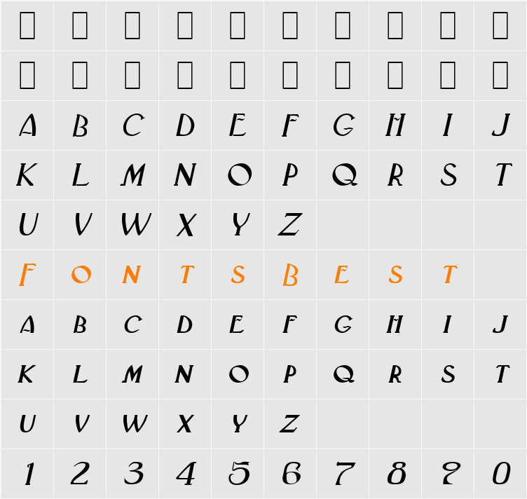 Deco-Extended Character Map