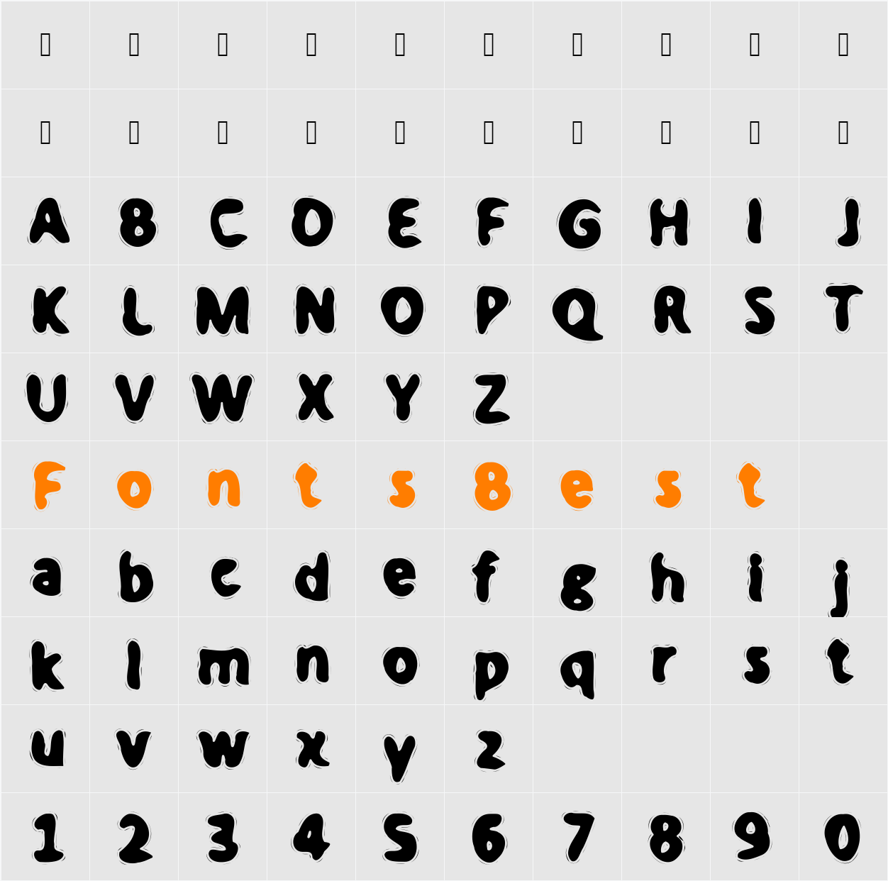 Her Pin Code Is 0-0-0-0 Bold Character Map