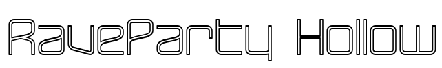 RaveParty Hollow Font Image