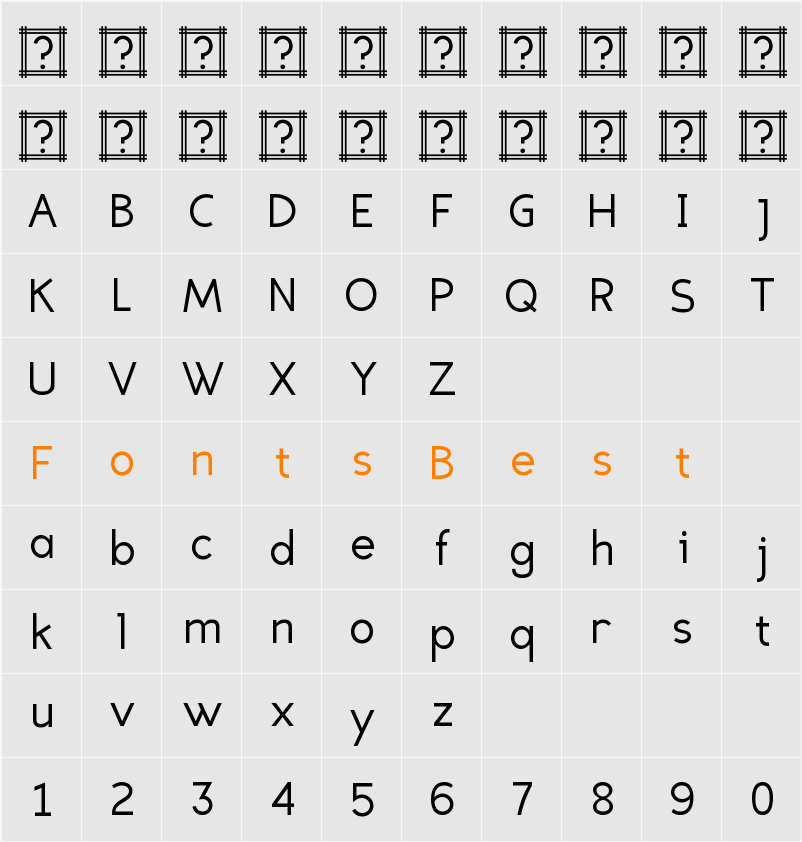Eligible Sans Character Map