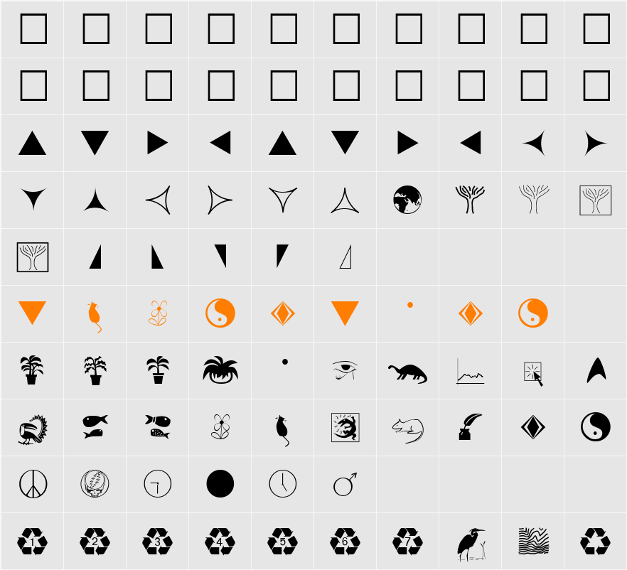 Free Character Map