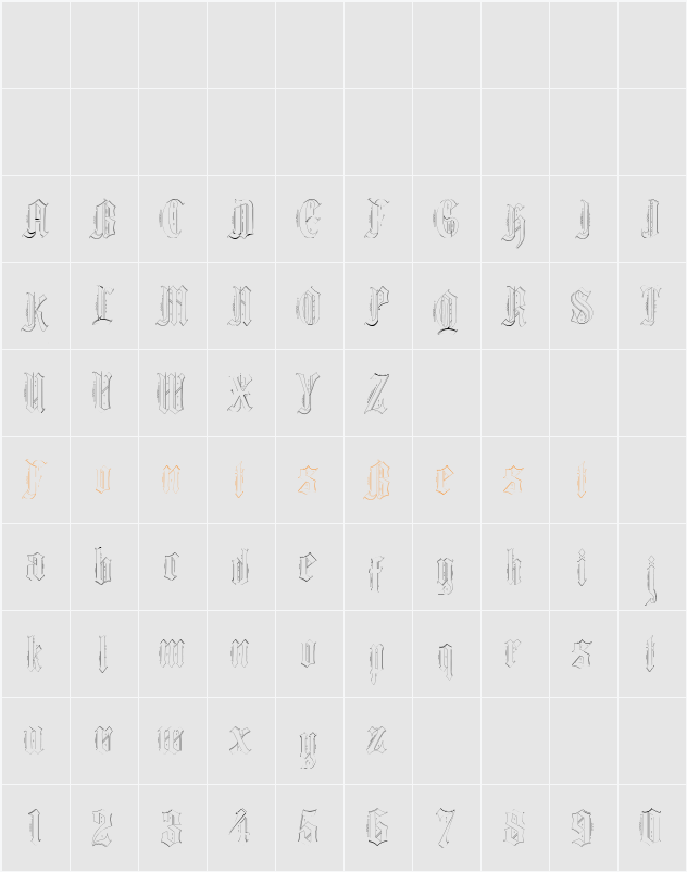 Ethelvina Character Map