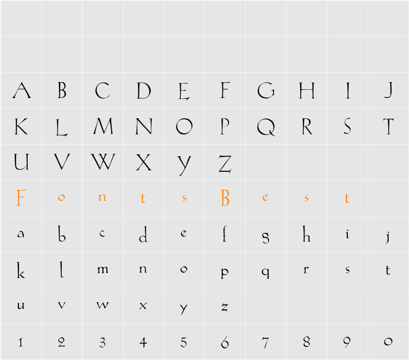 Spaden Character Map