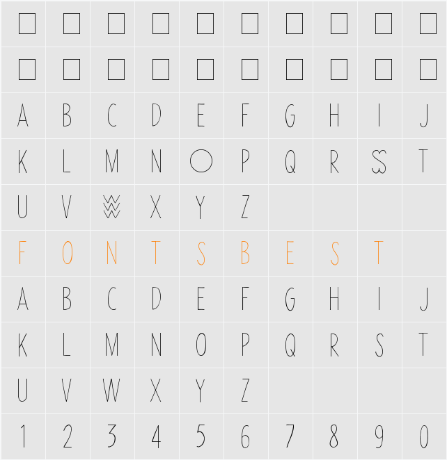 Slimbits Character Map